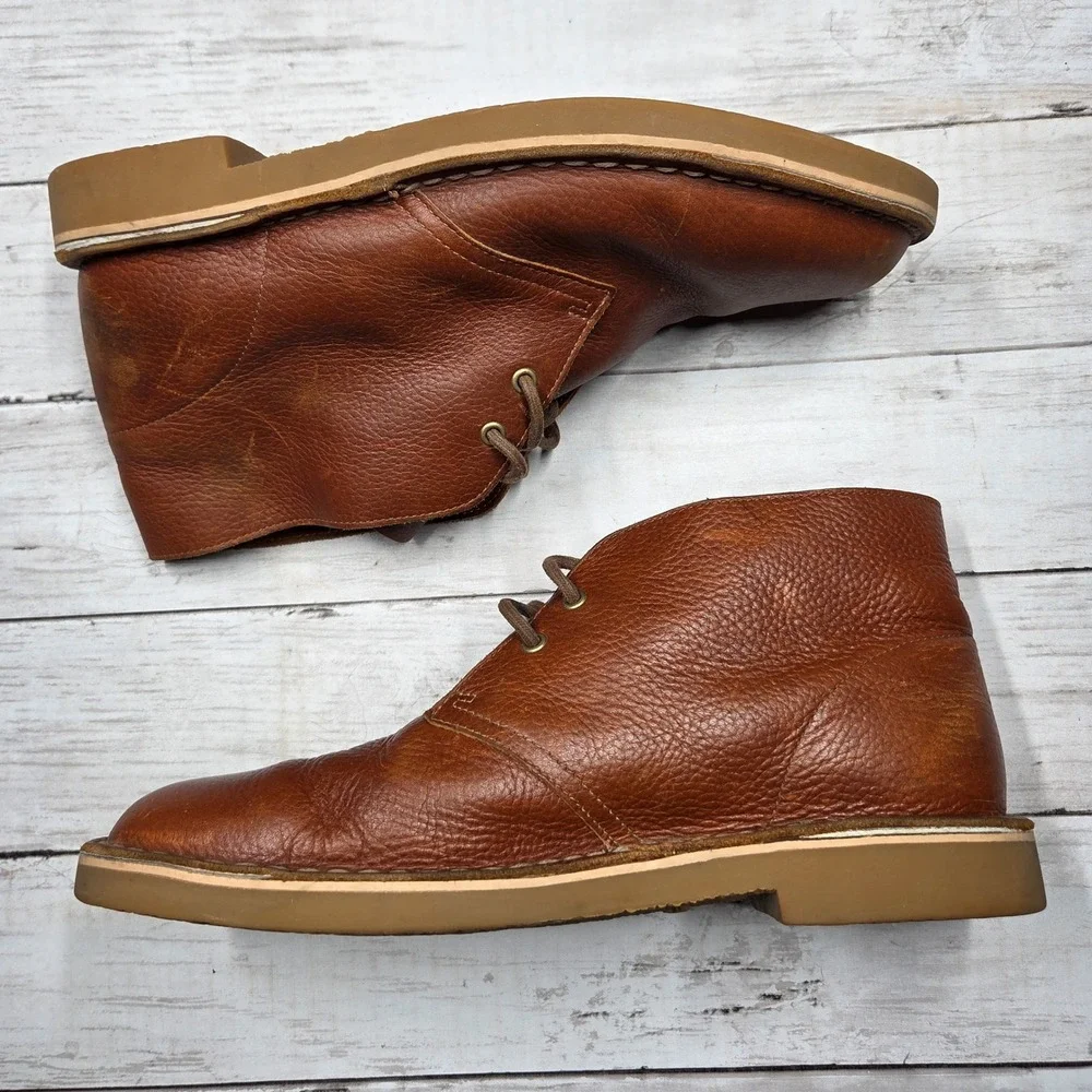 Clarks Desert Boot Chukka Leather Mens 9.5 Brown Comfort